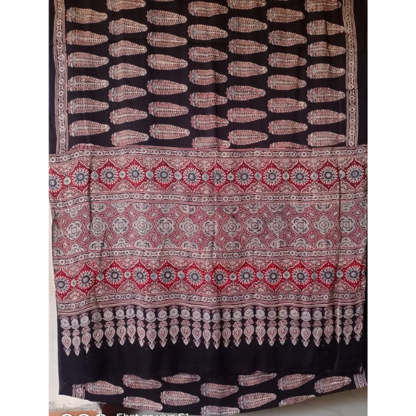 Ajrakh Block print Saree 